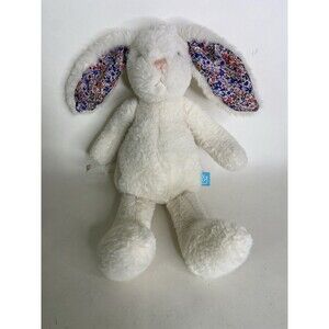 Manhattan Toy Company White Bunny Rabbit Plush Lovey Floppy Floral Ears 2019